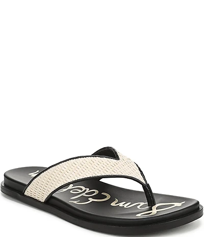 Sam Edelman Lila Raffia Thong Flip Flops