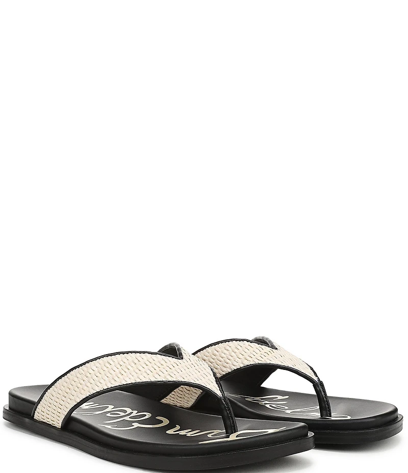 Sam Edelman Lila Raffia Thong Flip Flops