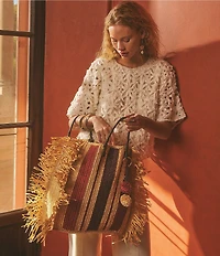 Sam Edelman Lily Raffia Woven Tote Bag