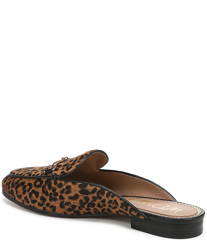 Sam Edelman Linnie Leopard Print Calf Hair Bit Buckle Loafer Mules