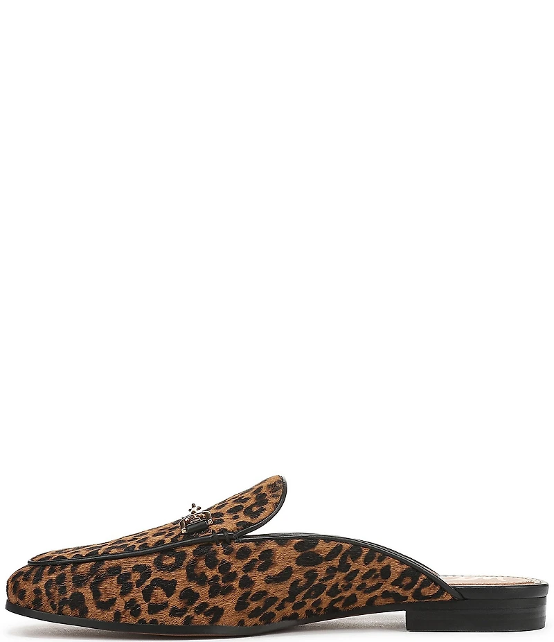 Sam Edelman Linnie Leopard Print Calf Hair Bit Buckle Loafer Mules