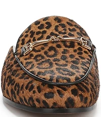 Sam Edelman Linnie Leopard Print Calf Hair Bit Buckle Loafer Mules