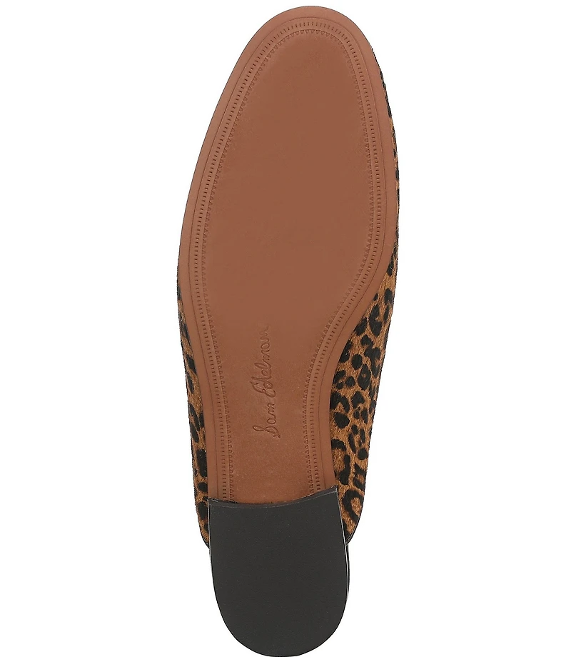 Sam Edelman Linnie Leopard Print Calf Hair Bit Buckle Loafer Mules