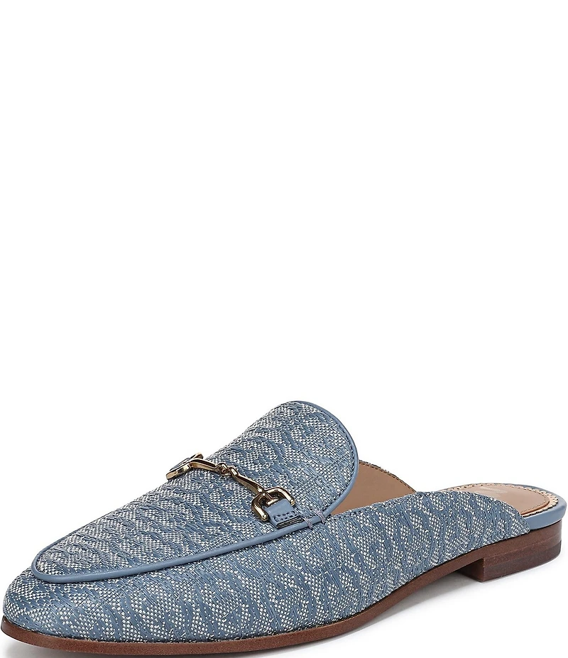 Sam Edelman Linnie Woven Logo Bit Buckle Loafer Mules