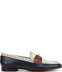 Sam Edelman Liona Leather Brogue Detail Bit Buckle Loafers