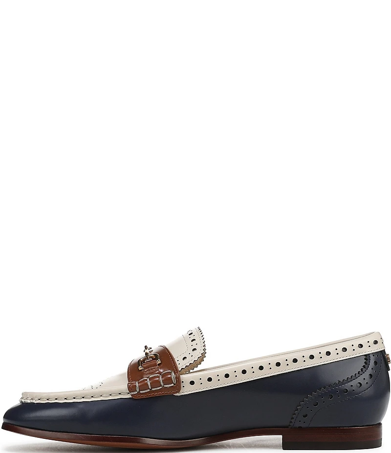 Sam Edelman Liona Leather Brogue Detail Bit Buckle Loafers