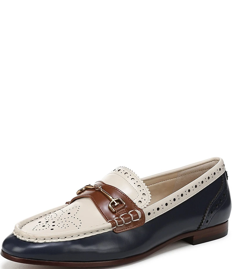 Sam Edelman Liona Leather Brogue Detail Bit Buckle Loafers
