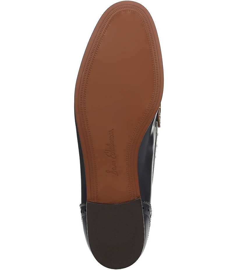 Sam Edelman Liona Leather Brogue Detail Bit Buckle Loafers