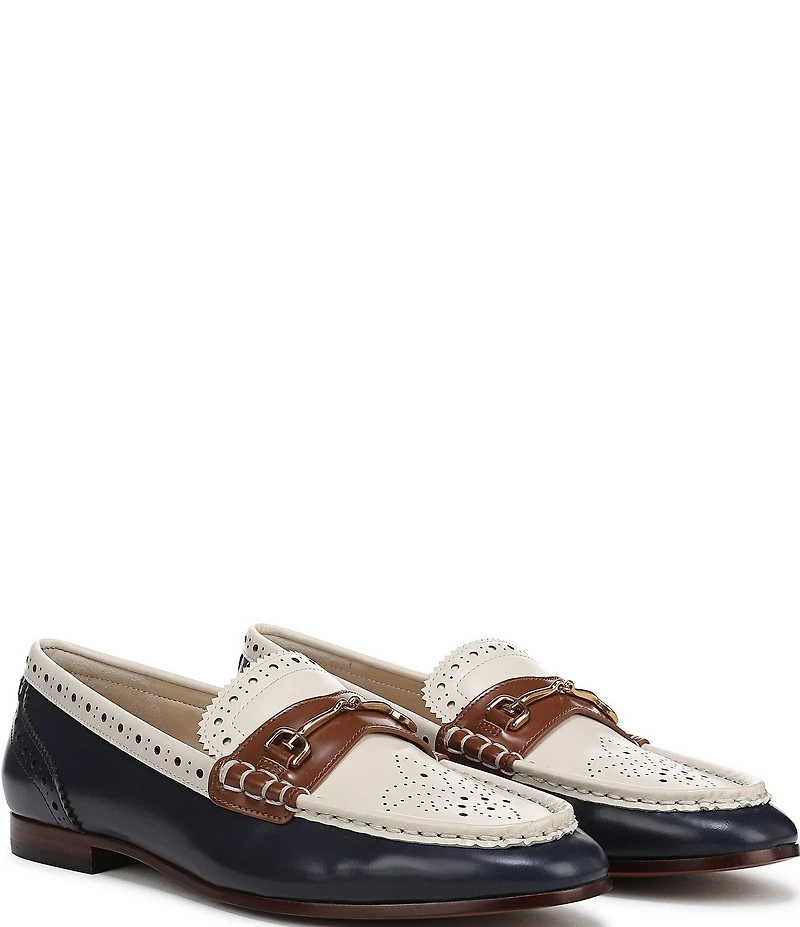 Sam Edelman Liona Leather Brogue Detail Bit Buckle Loafers
