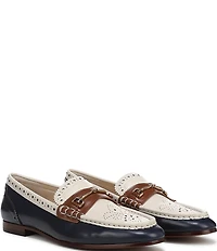 Sam Edelman Liona Leather Brogue Detail Bit Buckle Loafers