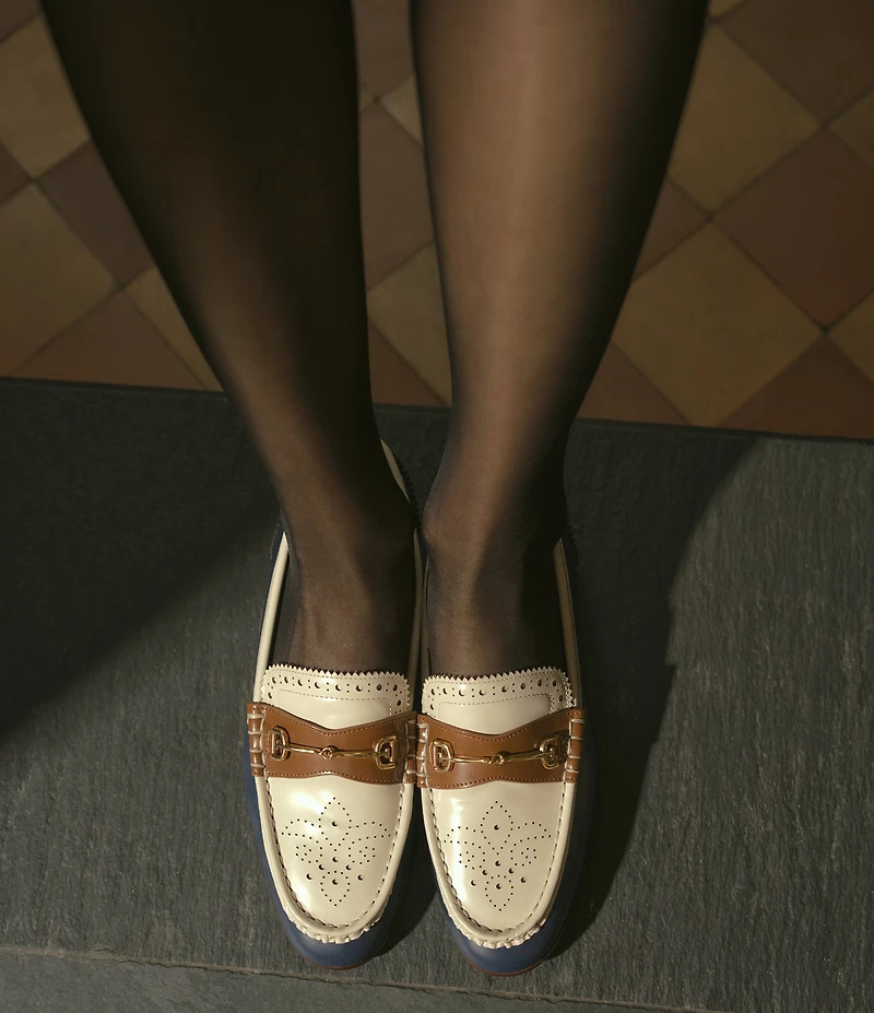 Sam Edelman Liona Leather Brogue Detail Bit Buckle Loafers