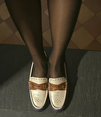 Sam Edelman Liona Leather Brogue Detail Bit Buckle Loafers