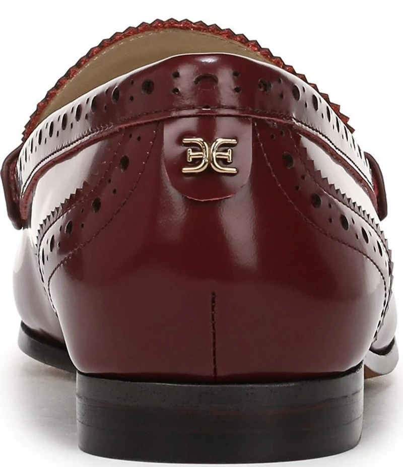 Sam Edelman Liona Leather Brogue Detail Bit Buckle Loafers
