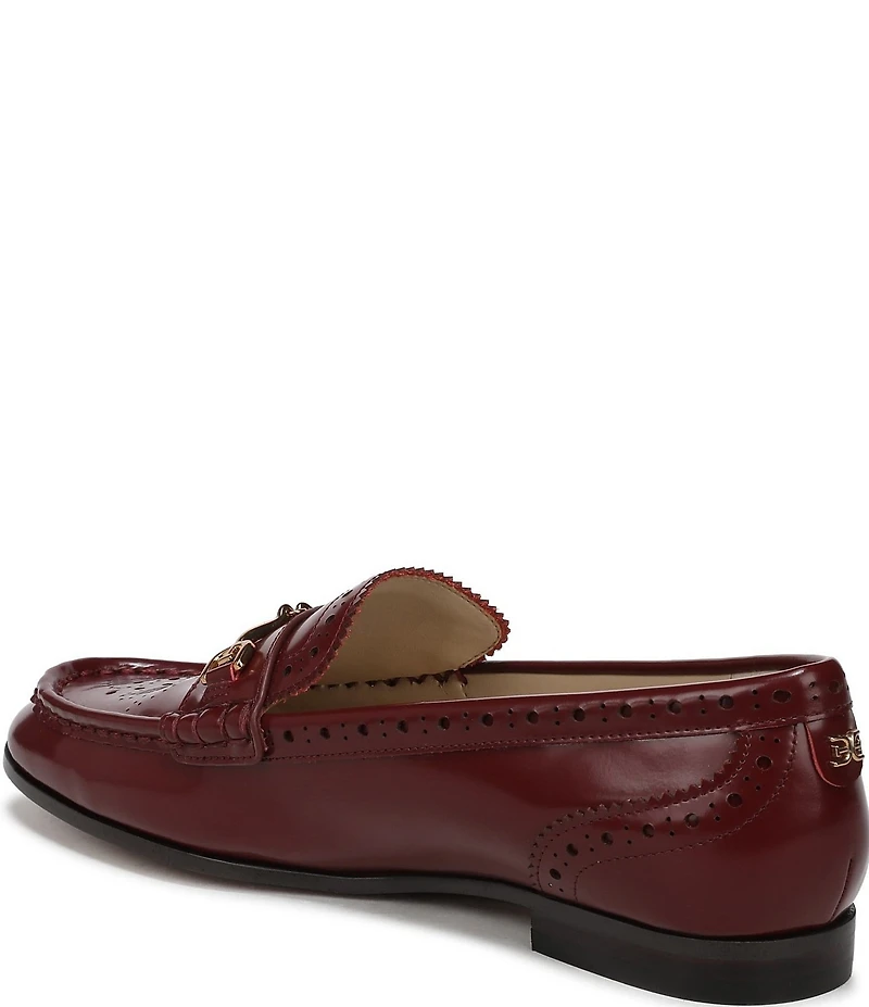 Sam Edelman Liona Leather Brogue Detail Bit Buckle Loafers