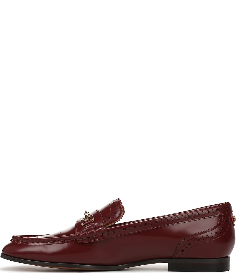 Sam Edelman Liona Leather Brogue Detail Bit Buckle Loafers