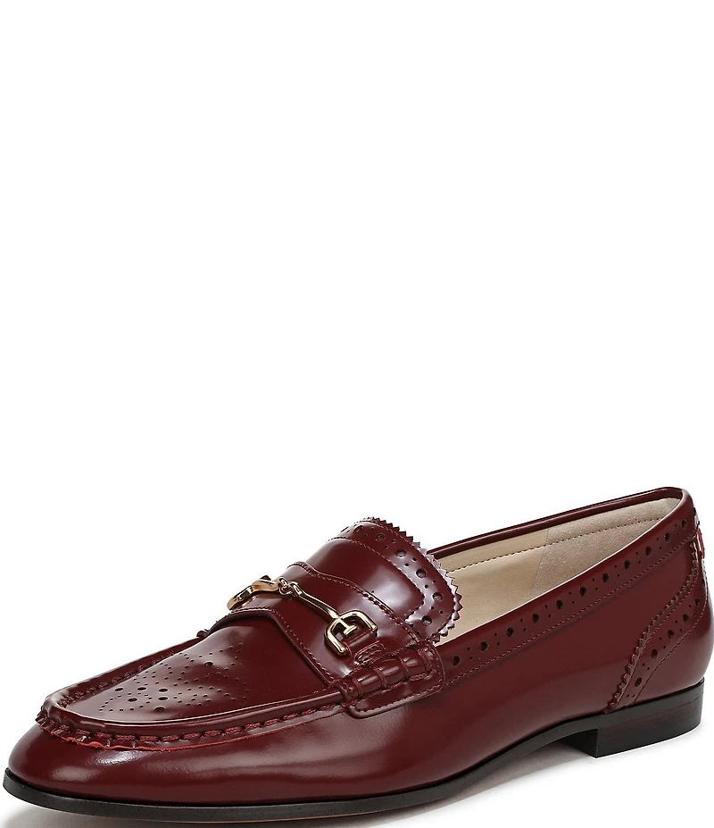Sam Edelman Liona Leather Brogue Detail Bit Buckle Loafers