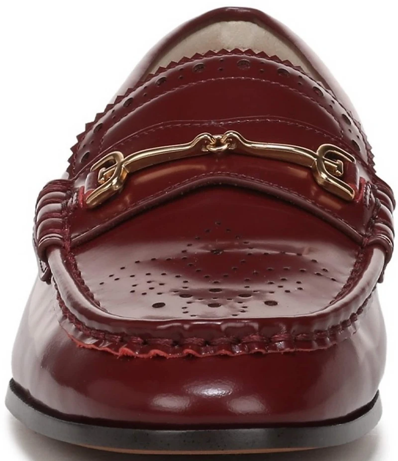 Sam Edelman Liona Leather Brogue Detail Bit Buckle Loafers