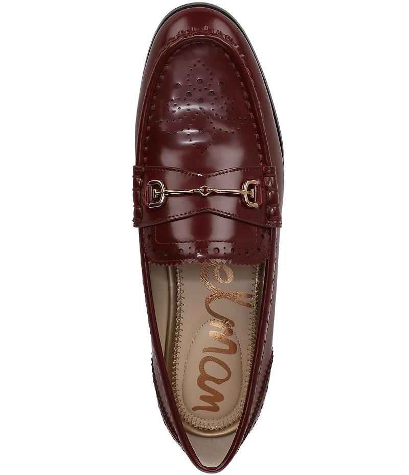 Sam Edelman Liona Leather Brogue Detail Bit Buckle Loafers