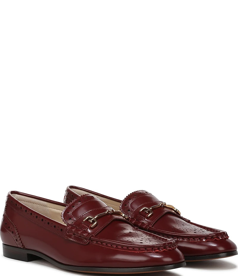 Sam Edelman Liona Leather Brogue Detail Bit Buckle Loafers