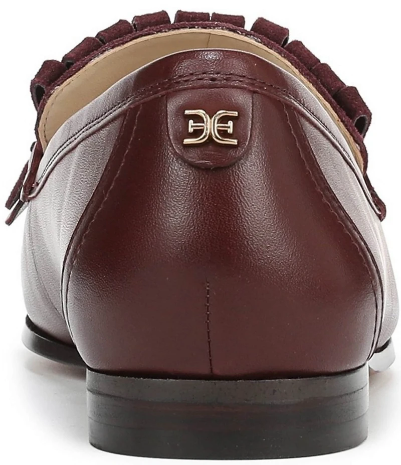 Sam Edelman Liz Leather Suede Kiltie Bit Buckle Loafers