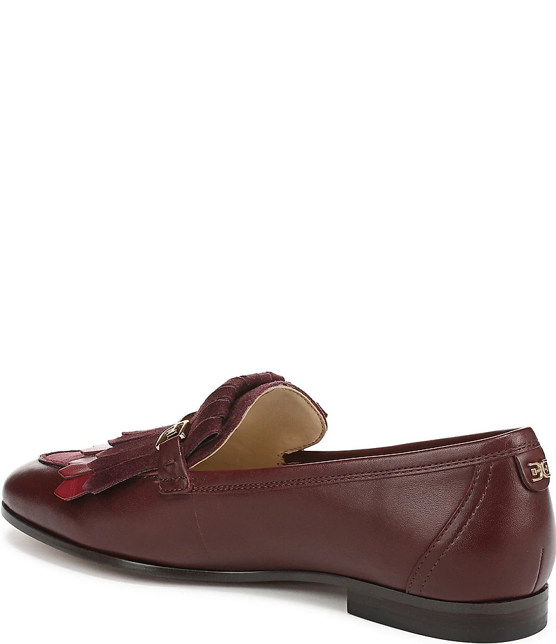 Sam Edelman Liz Leather Suede Kiltie Bit Buckle Loafers