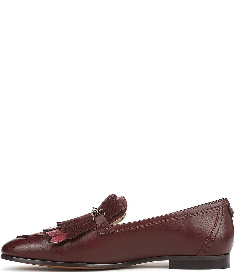 Sam Edelman Liz Leather Suede Kiltie Bit Buckle Loafers