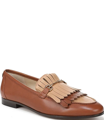 Sam Edelman Liz Leather Kiltie Fringe Bit Buckle Loafers