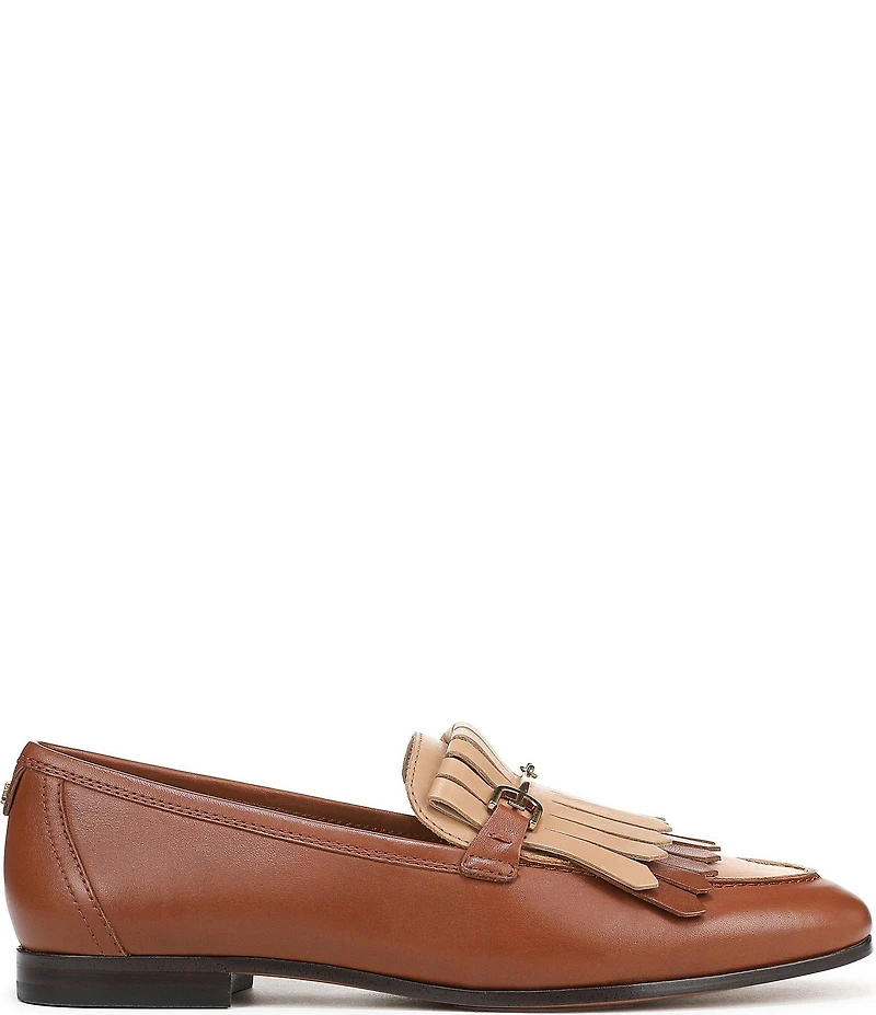 Sam Edelman Liz Leather Kiltie Fringe Bit Buckle Loafers