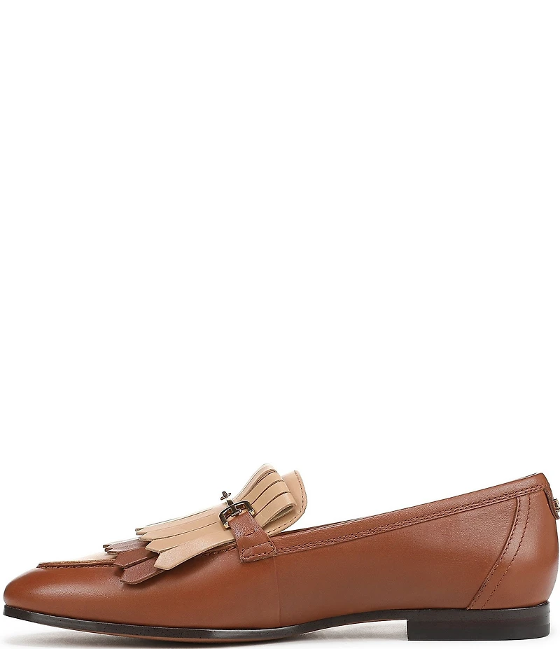 Sam Edelman Liz Leather Kiltie Fringe Bit Buckle Loafers