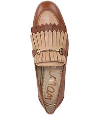 Sam Edelman Liz Leather Kiltie Fringe Bit Buckle Loafers