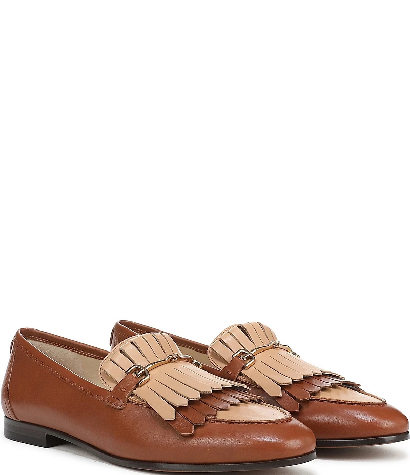 Sam Edelman Liz Leather Kiltie Fringe Bit Buckle Loafers