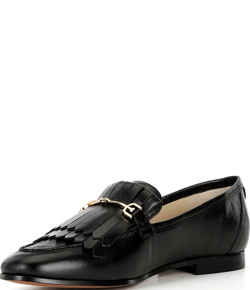 Sam Edelman Liz Leather Kiltie Bit Buckle Loafers