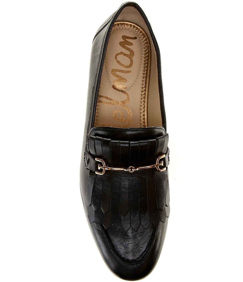 Sam Edelman Liz Leather Kiltie Bit Buckle Loafers