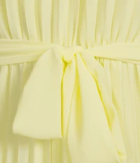 Sam Edelman Chiffon V-Neck Long Sleeve Pleated A-Line Midi Dress