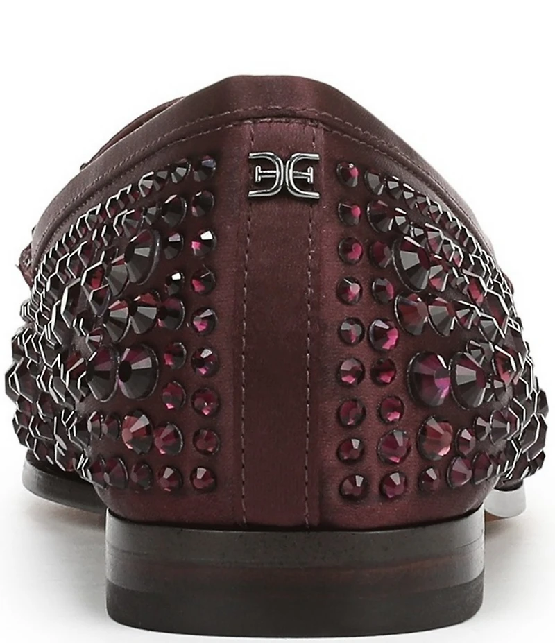 Sam Edelman Loraine Bling Embellished Satin Bit Buckle Loafers