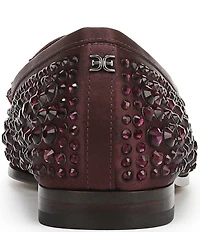 Sam Edelman Loraine Bling Embellished Satin Bit Buckle Loafers