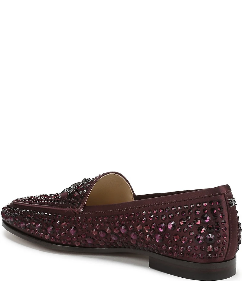 Sam Edelman Loraine Bling Embellished Satin Bit Buckle Loafers