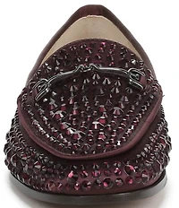 Sam Edelman Loraine Bling Embellished Satin Bit Buckle Loafers