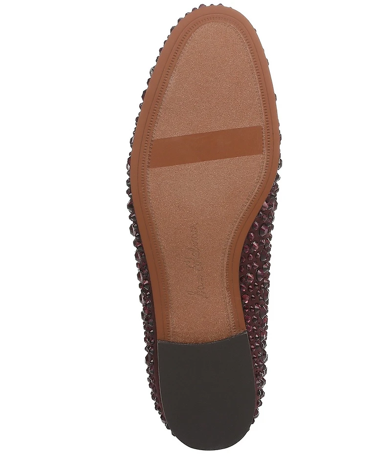 Sam Edelman Loraine Bling Embellished Satin Bit Buckle Loafers