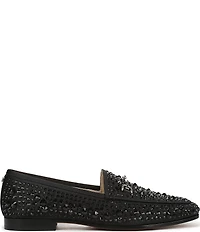 Sam Edelman Loraine Bling Embellished Satin Bit Buckle Loafers