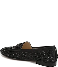 Sam Edelman Loraine Bling Embellished Satin Bit Buckle Loafers