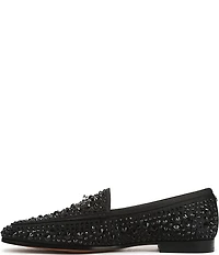 Sam Edelman Loraine Bling Embellished Satin Bit Buckle Loafers