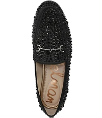Sam Edelman Loraine Bling Embellished Satin Bit Buckle Loafers