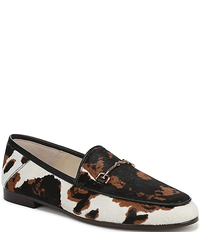 Sam Edelman Loraine Cow Print Calf Hair Bit Buckle Loafers