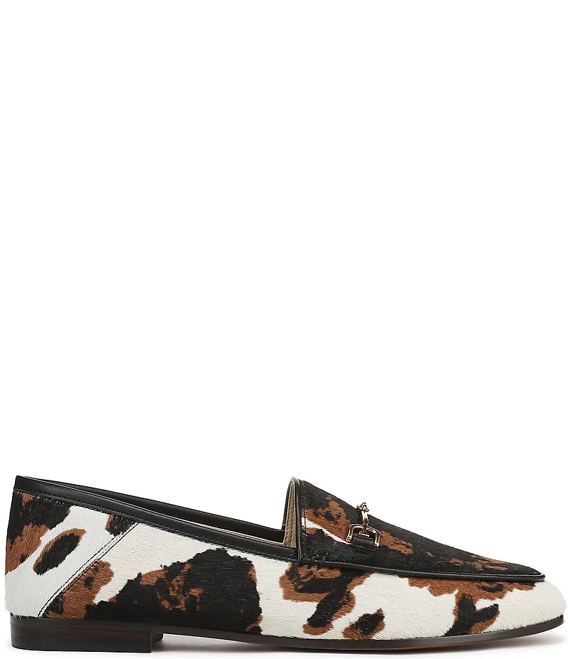 Sam Edelman Loraine Cow Print Calf Hair Bit Buckle Loafers