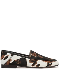 Sam Edelman Loraine Cow Print Calf Hair Bit Buckle Loafers