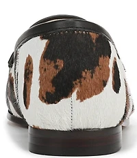 Sam Edelman Loraine Cow Print Calf Hair Bit Buckle Loafers