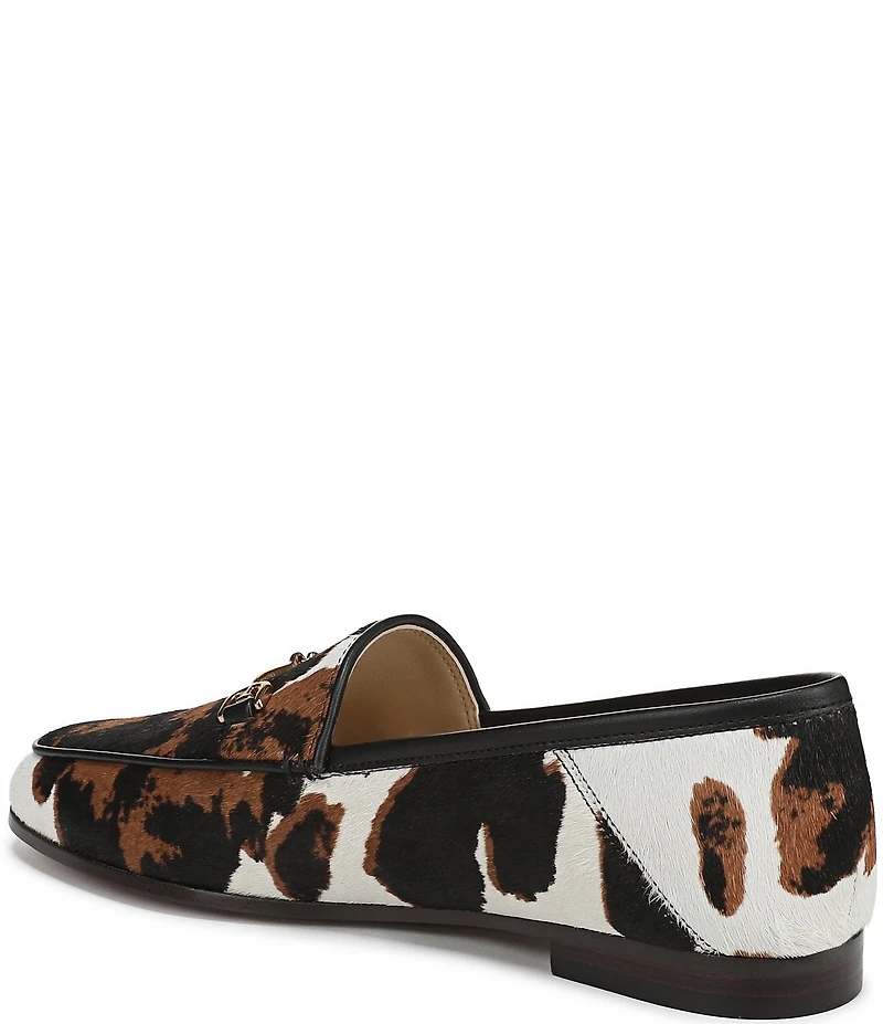 Sam Edelman Loraine Cow Print Calf Hair Bit Buckle Loafers