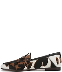 Sam Edelman Loraine Cow Print Calf Hair Bit Buckle Loafers