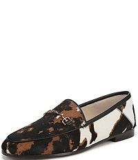 Sam Edelman Loraine Cow Print Calf Hair Bit Buckle Loafers